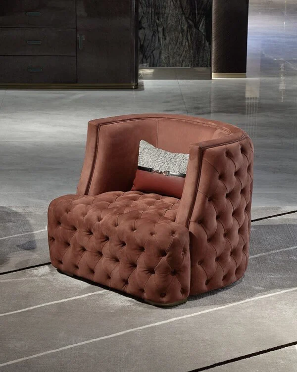 Бордовое кресло RUBINO из натуральной кожи 880×820×780 мм — фото 1