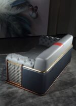 Двухместный диван KASKOM из красного дерева и кожи в итальянском стиле — фото 4