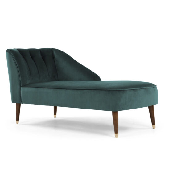 Дизайнерская кушетка Chaise Longue, Peacock Blue Velvet — фото 1