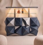 Барный шкаф MIVICA в синем исполнении в интерьере